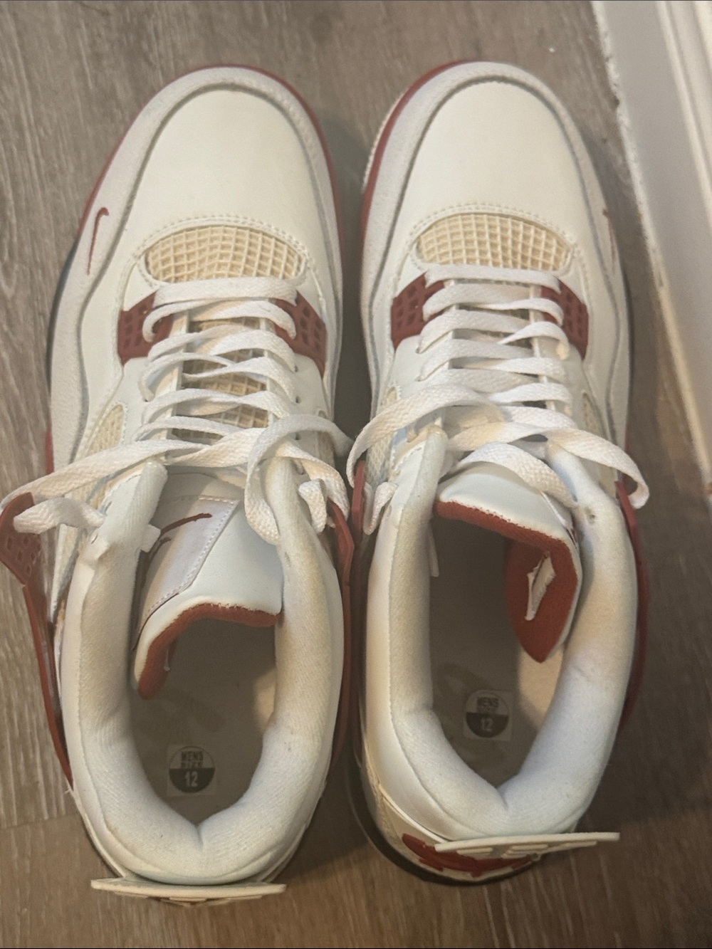 Jordan 4 Bike Air Nigel Nike Men’s White and Maroon Basketball Sneakers